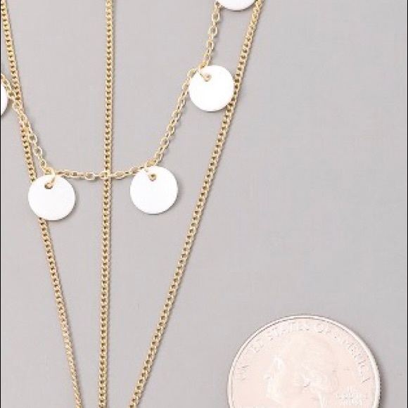 Layered Mini Disc Pendant Necklace - Picture 2 of 3